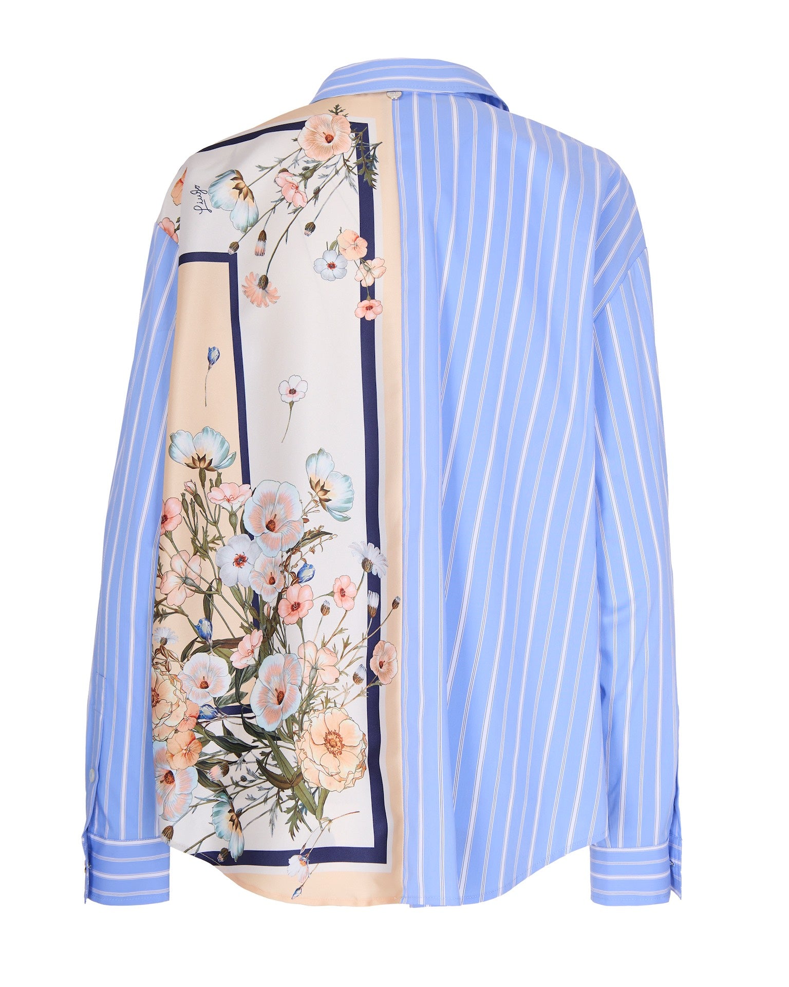 Striped Shirt With Floral Insert