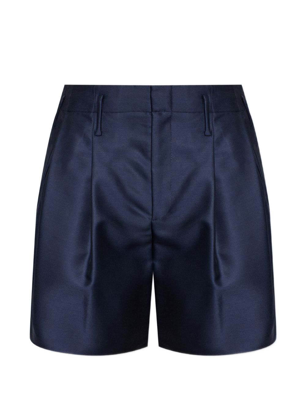 Tailored Blue Silk And Nylon Shorts