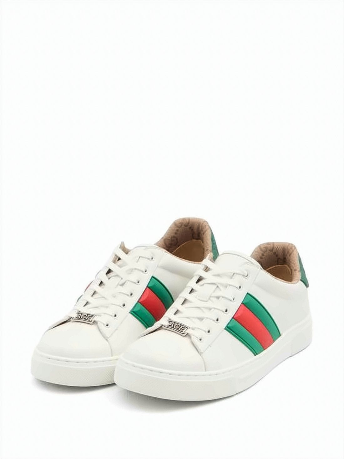Leather Low-Top Sneakers with Bold Stripes