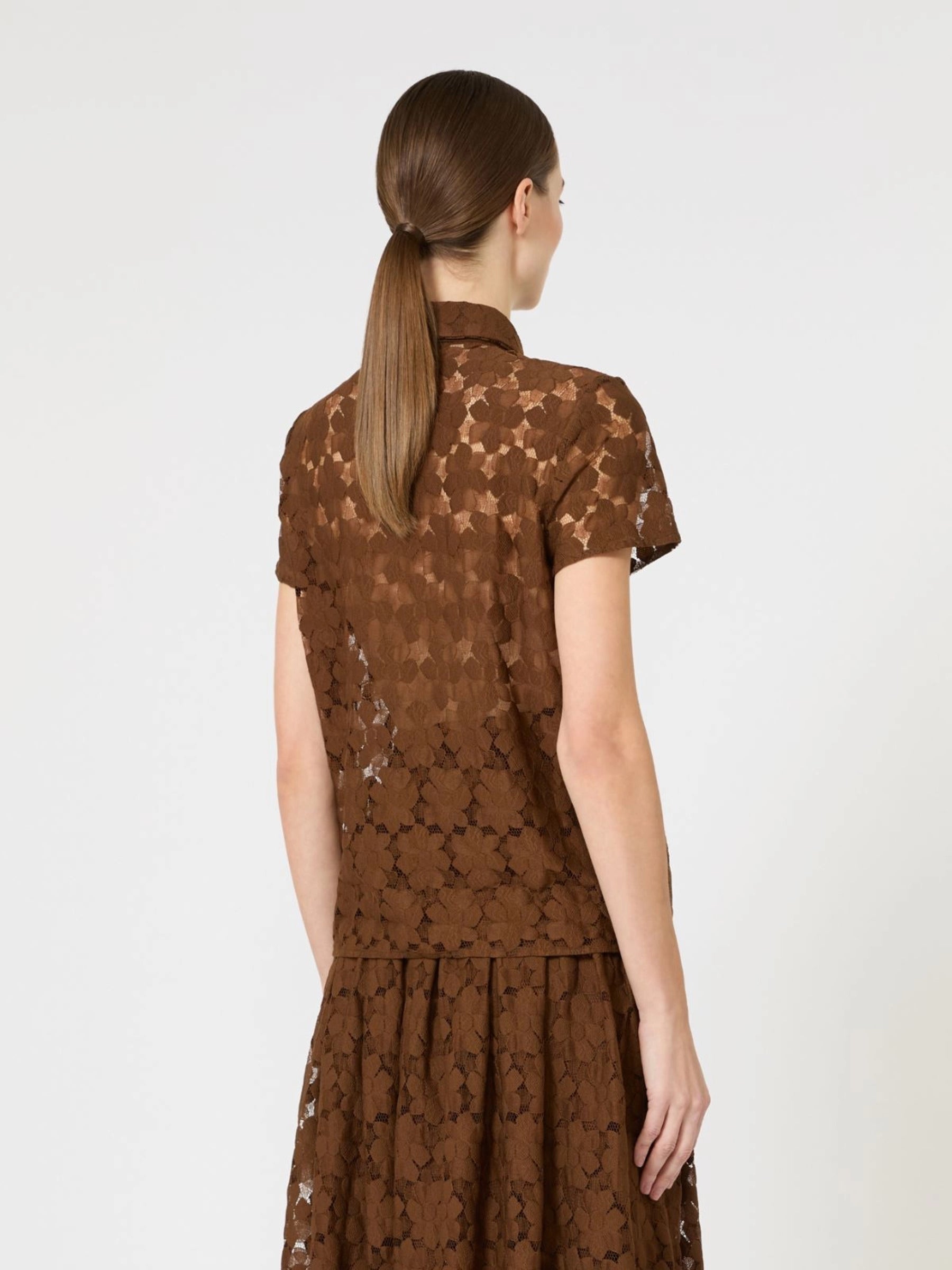 Floral Lace Top with Bow Tie