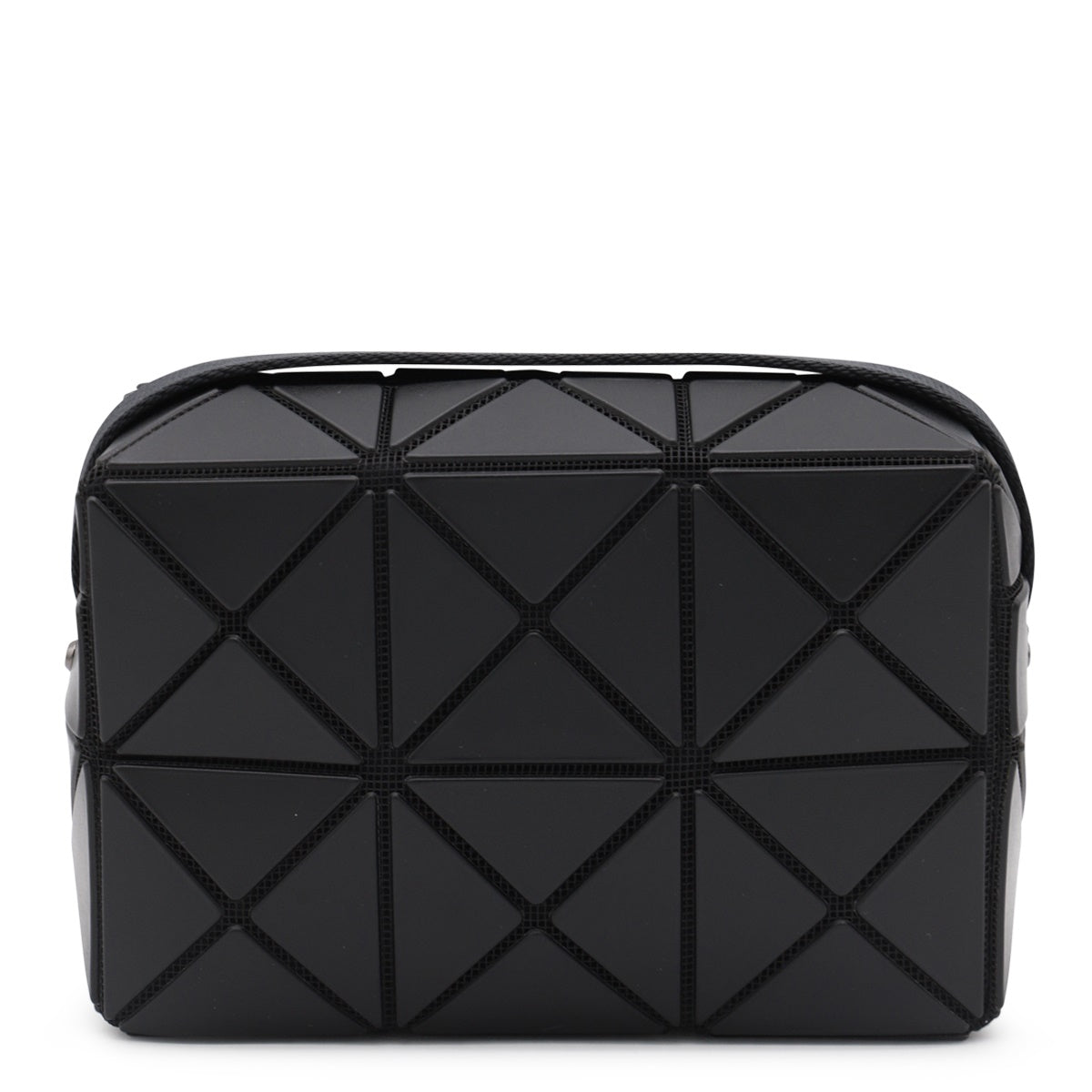 Geometric Black Bag with Faceted Surface