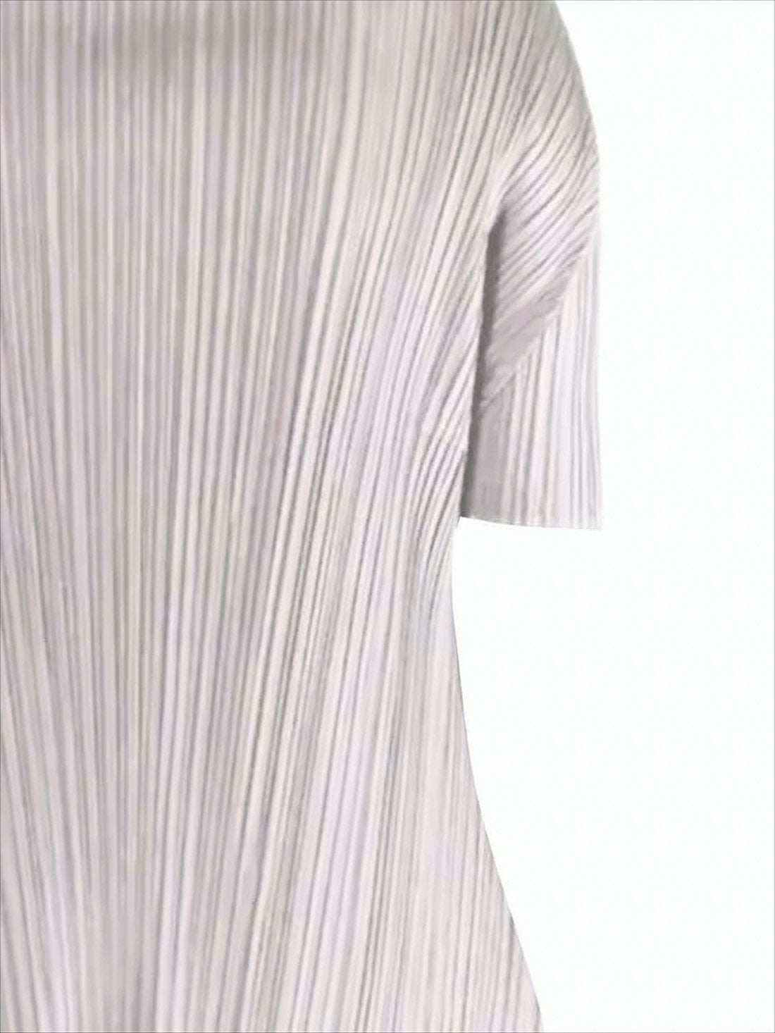Finely Pleated Long Dress with Flared Hem