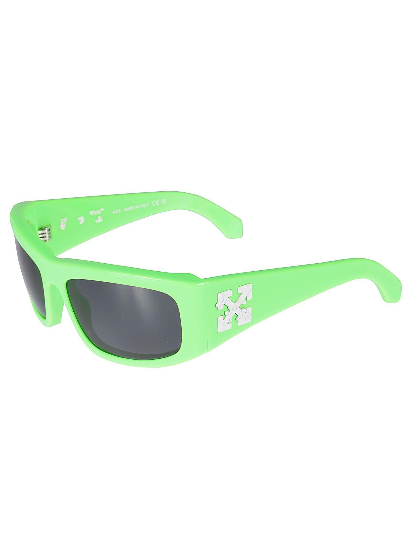 Oeri044 Joseph Rectangular Neon Green Acetate Sunglasses