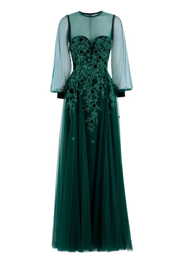 Embroidered Tulle Dress