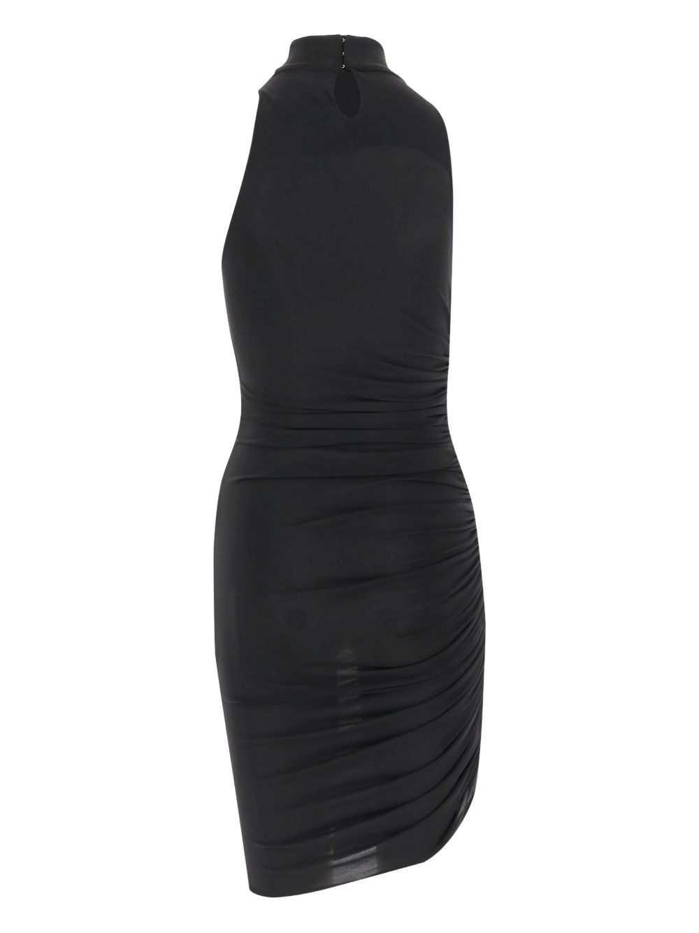 Asymmetric Hem Black Dress