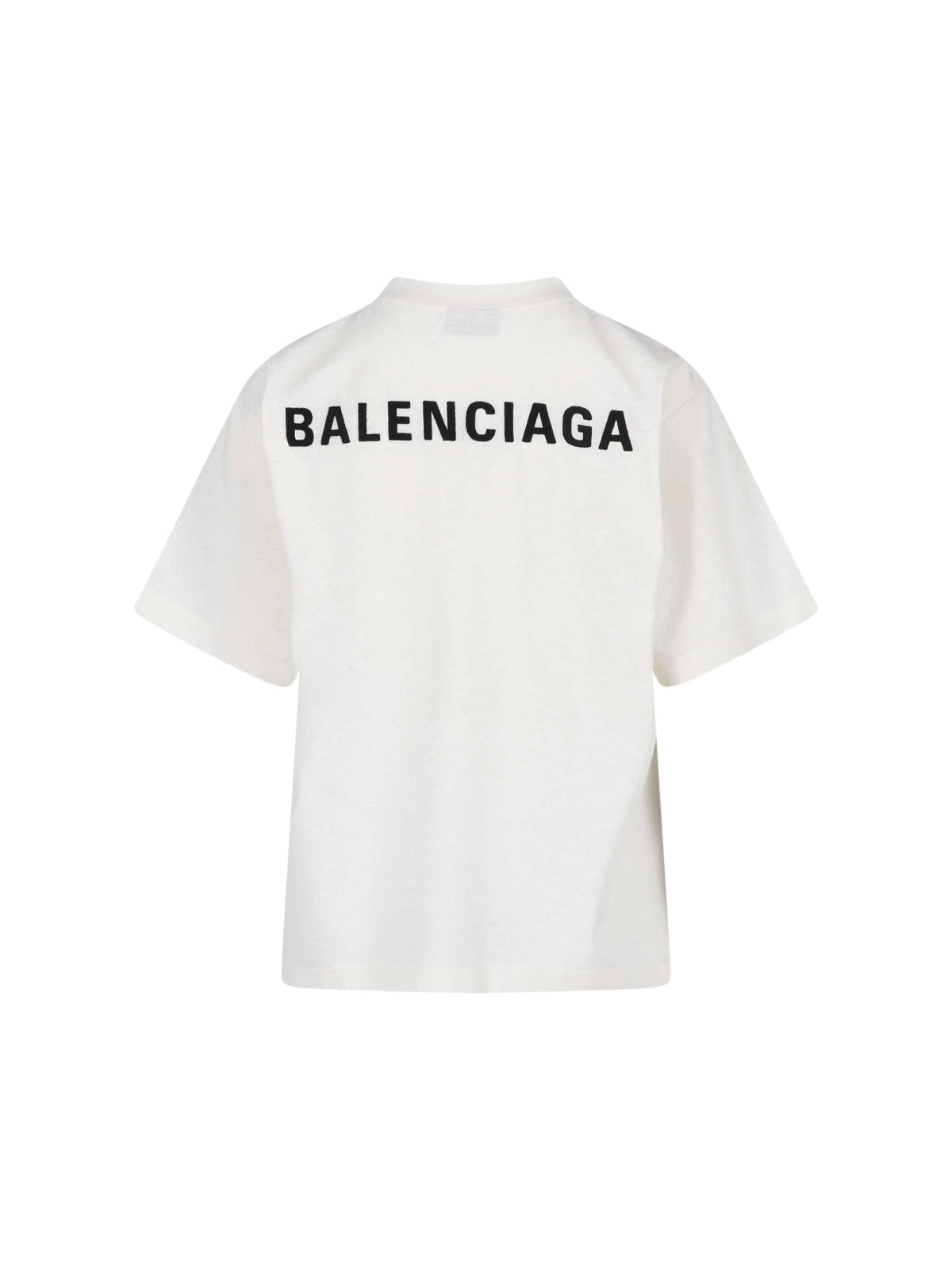 White Cropped Crew Neck Cotton T-shirt