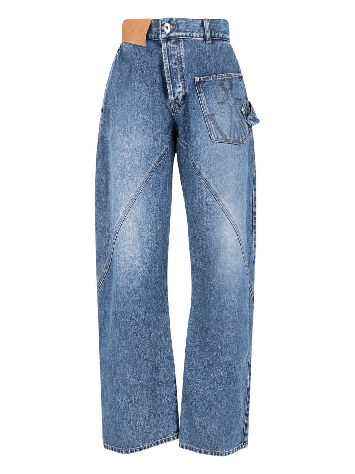 Azure Twisted Workwear High-Waisted Jeans