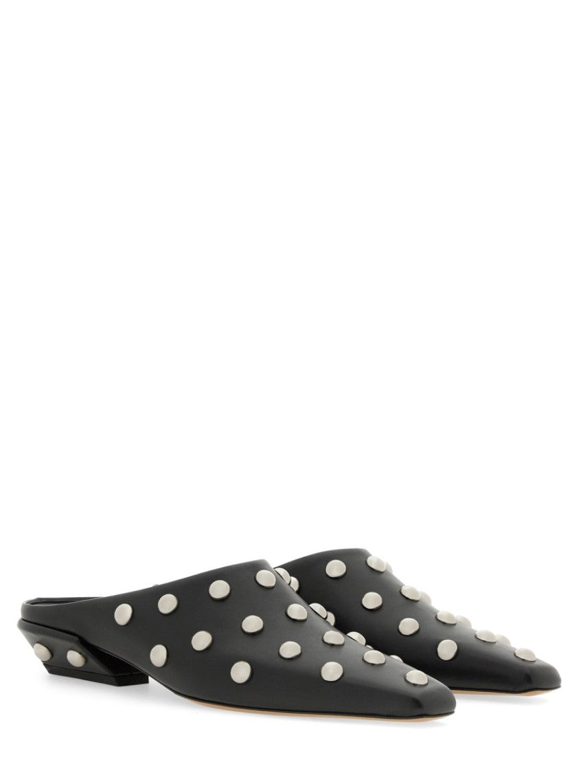 "Bella" Pointed Toe Leather Mules