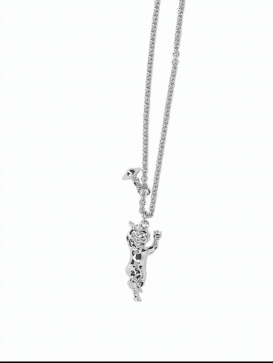 Silver Silver-Tone Flag Pendant Fine Necklace