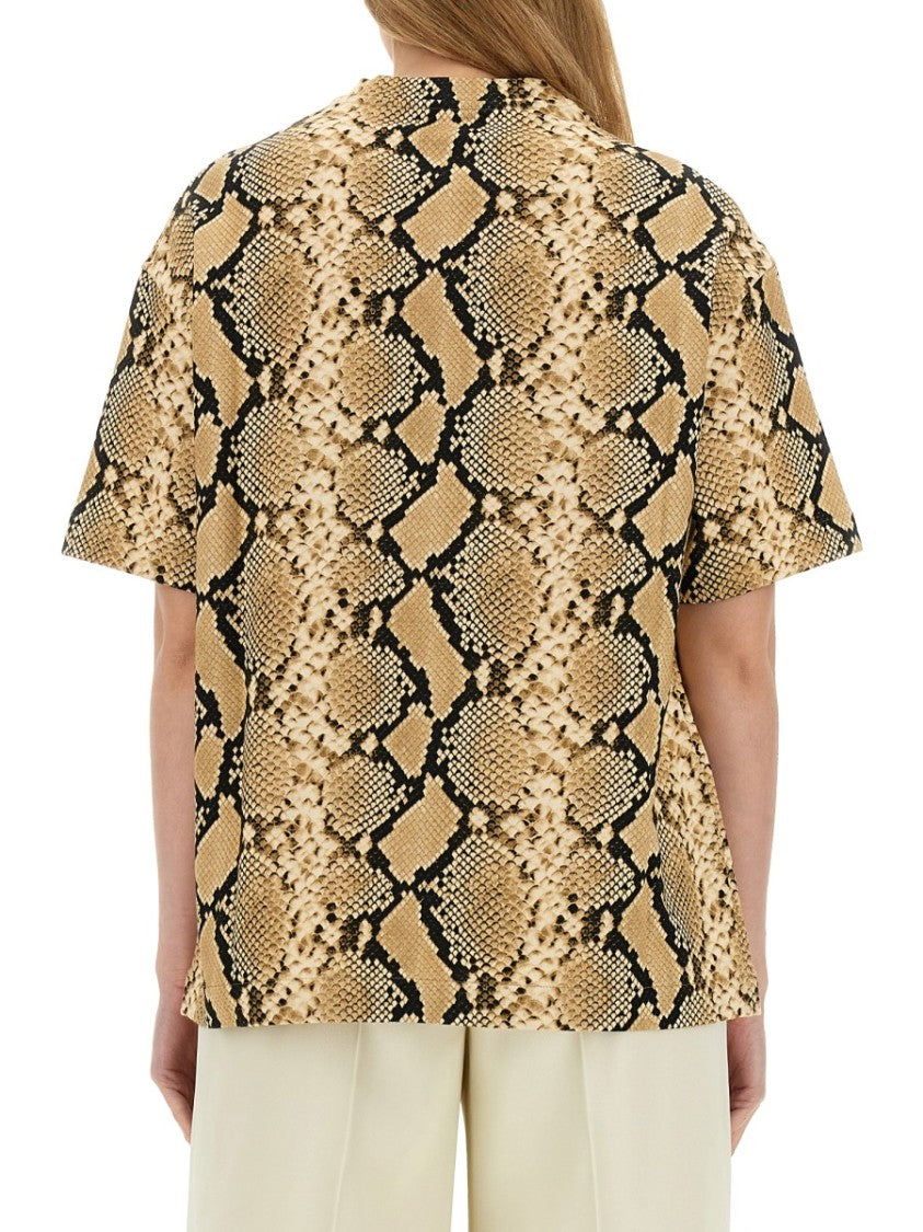 Relaxed Fit T-Shirt With Snake Skin Motif