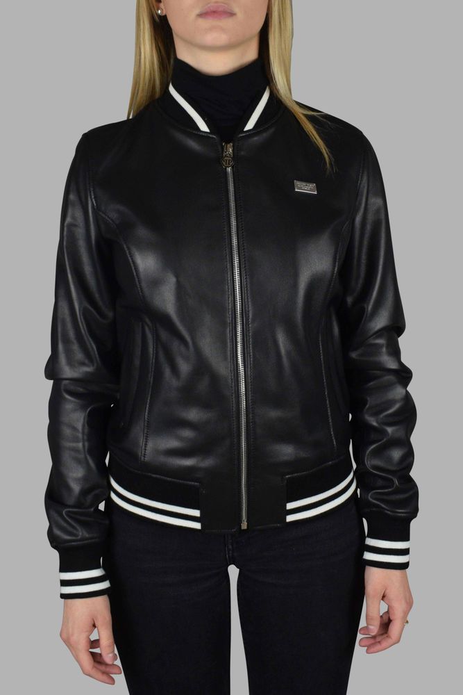 Leather Bomber Jacket With Heart