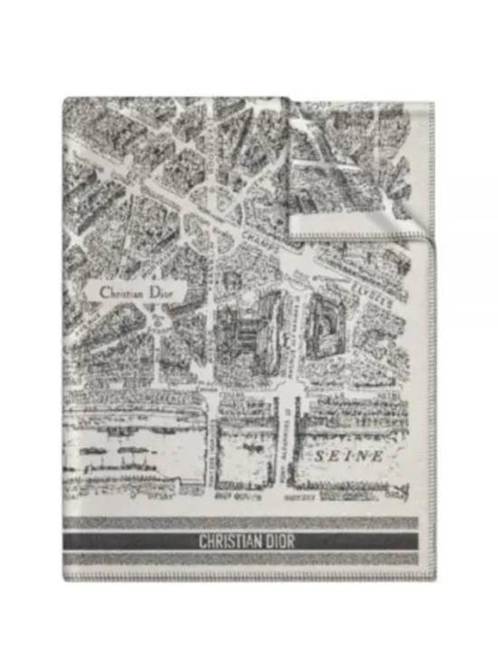 Monochrome Map Design Cashmere Scarf