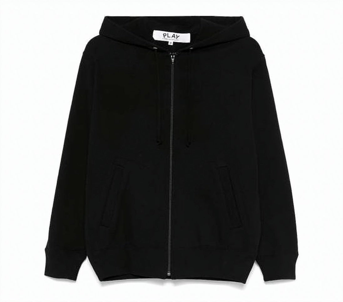 Classic Zip-Up Hoodie With Spacious Hood And Front Pockets