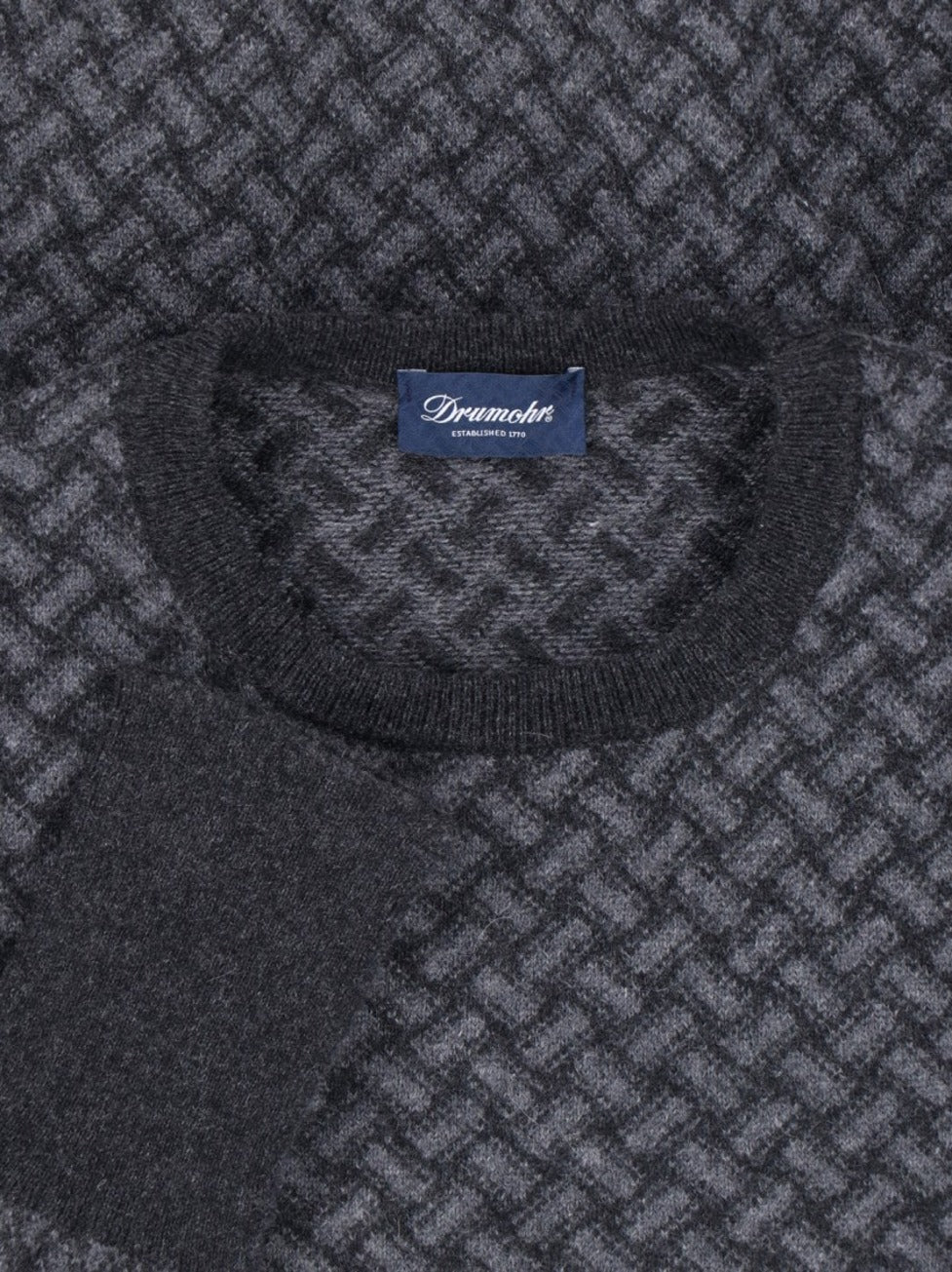 Jacquard Cashmere Sweater – Grey