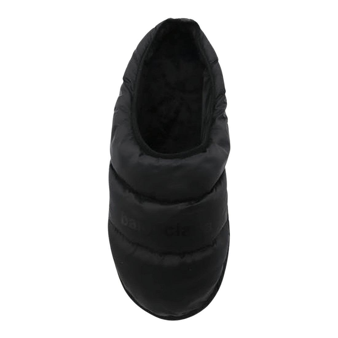 Quilted Black Polyamide Slip-On Mules
