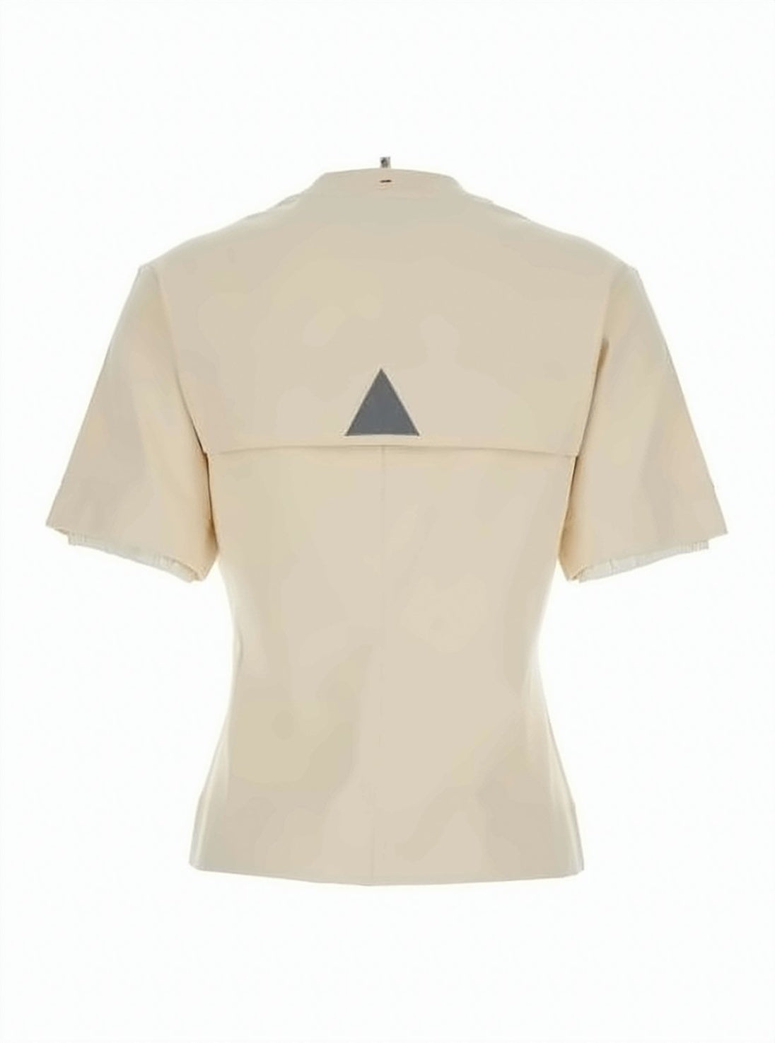 Cropped Short-Sleeved T-Shirt with Horizontal Stripe