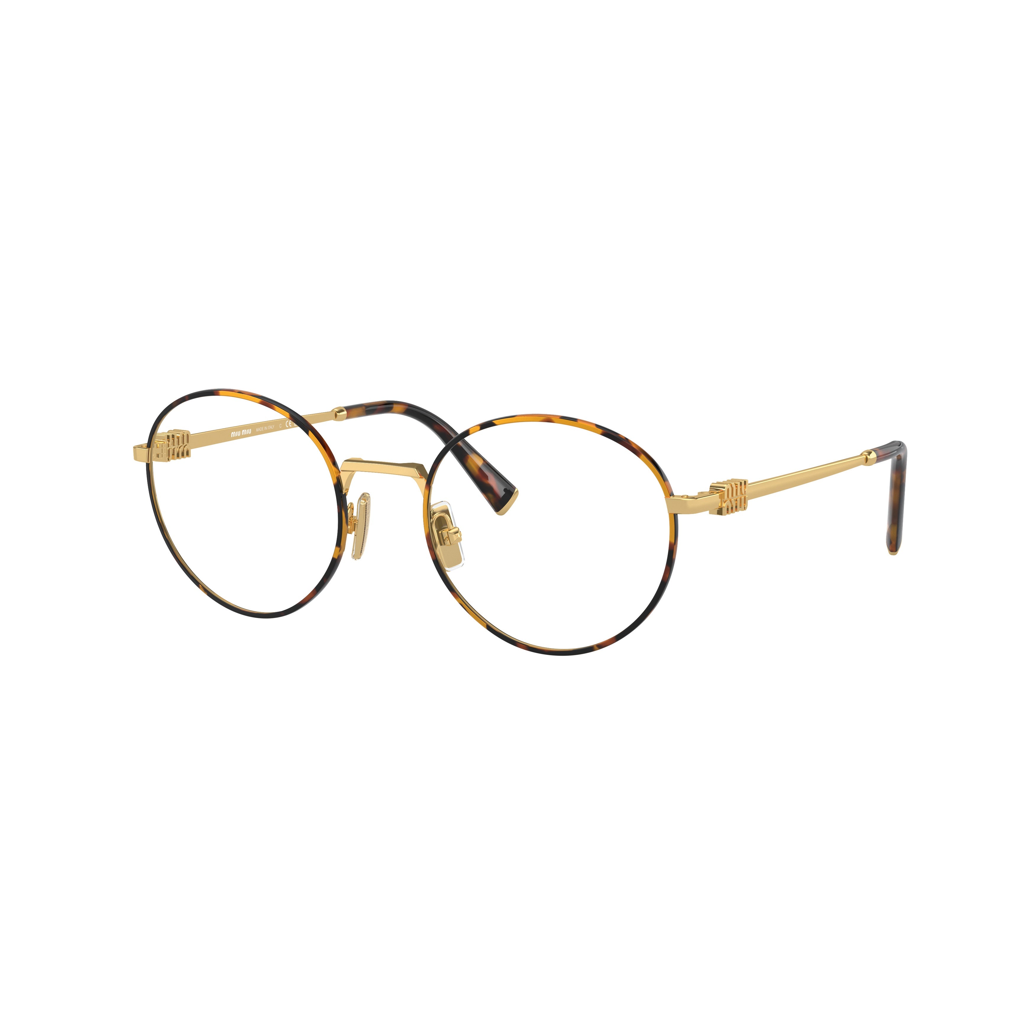 0mu 52xv Round Tortoiseshell-Accented Eyeglasses