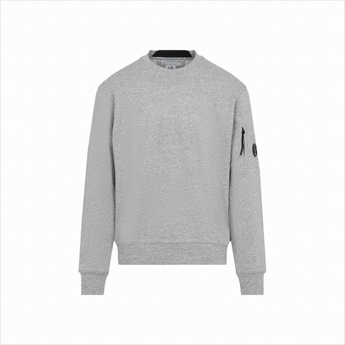 Heather Grey Long-Sleeve Crewneck Sweatshirt With Functional Details