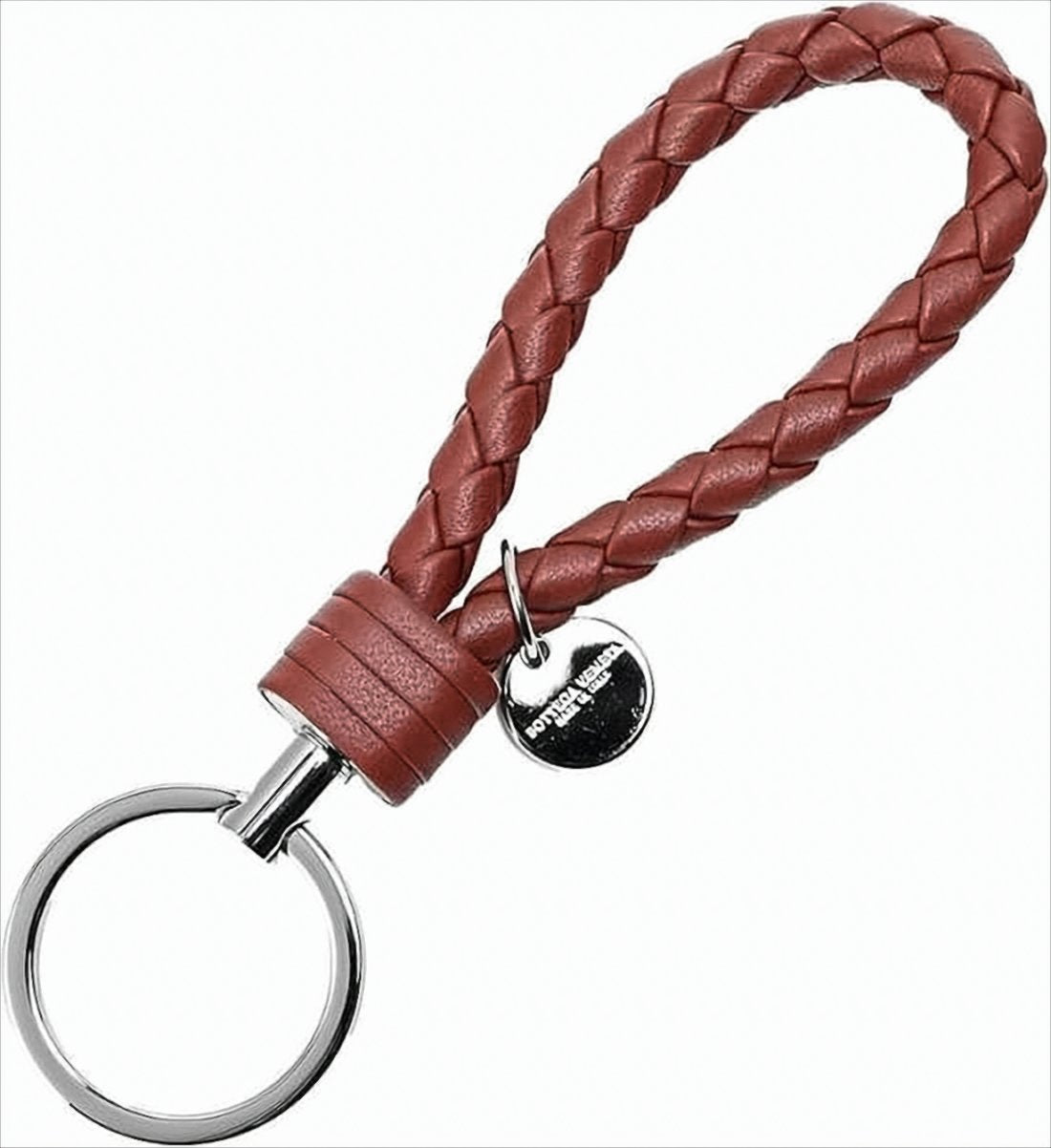 Braided Lambskin Keyring with Loop Design