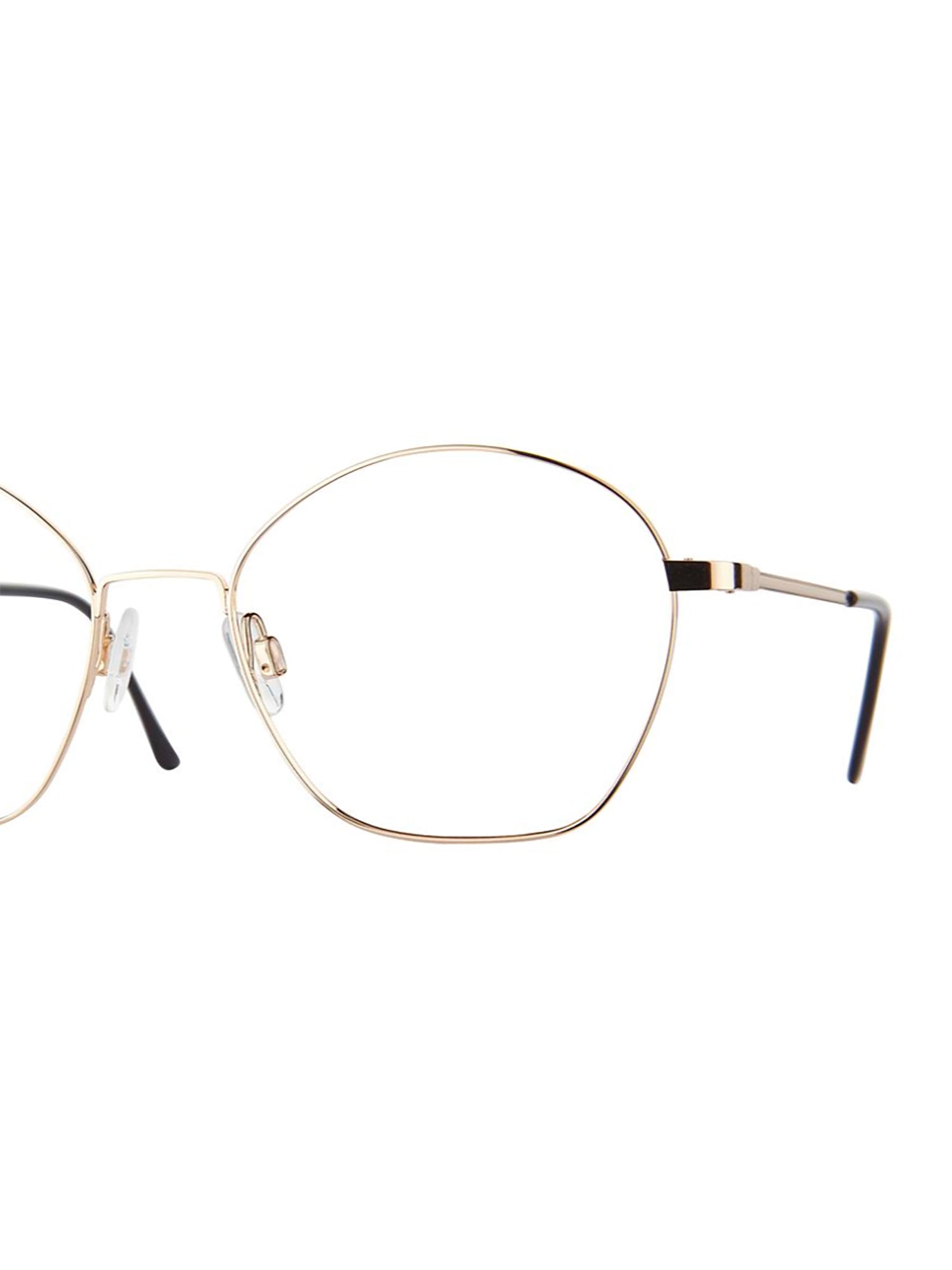 Metallic Finish Geometric Optical Frames With Slim Temples