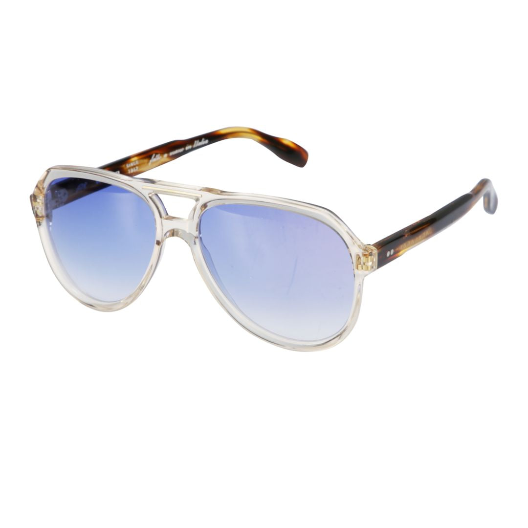 Big Pilot Aviator Sunglasses with Transparent Frame
