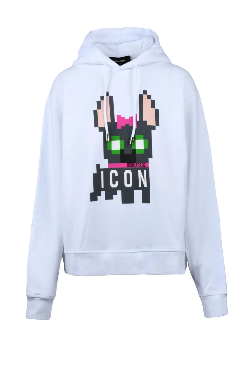 Cropped White Hoodie