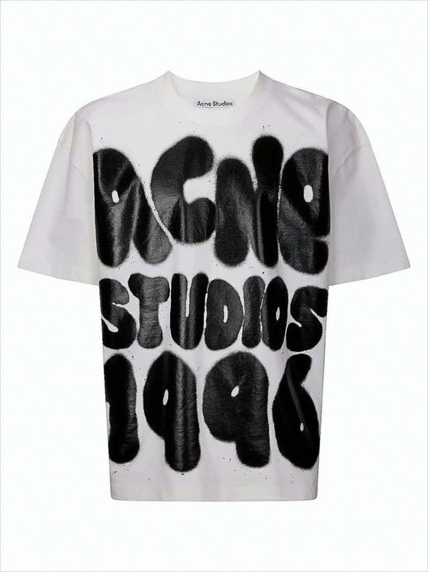 Boxy-Cut Cotton T-Shirt with Graffiti-Style Print