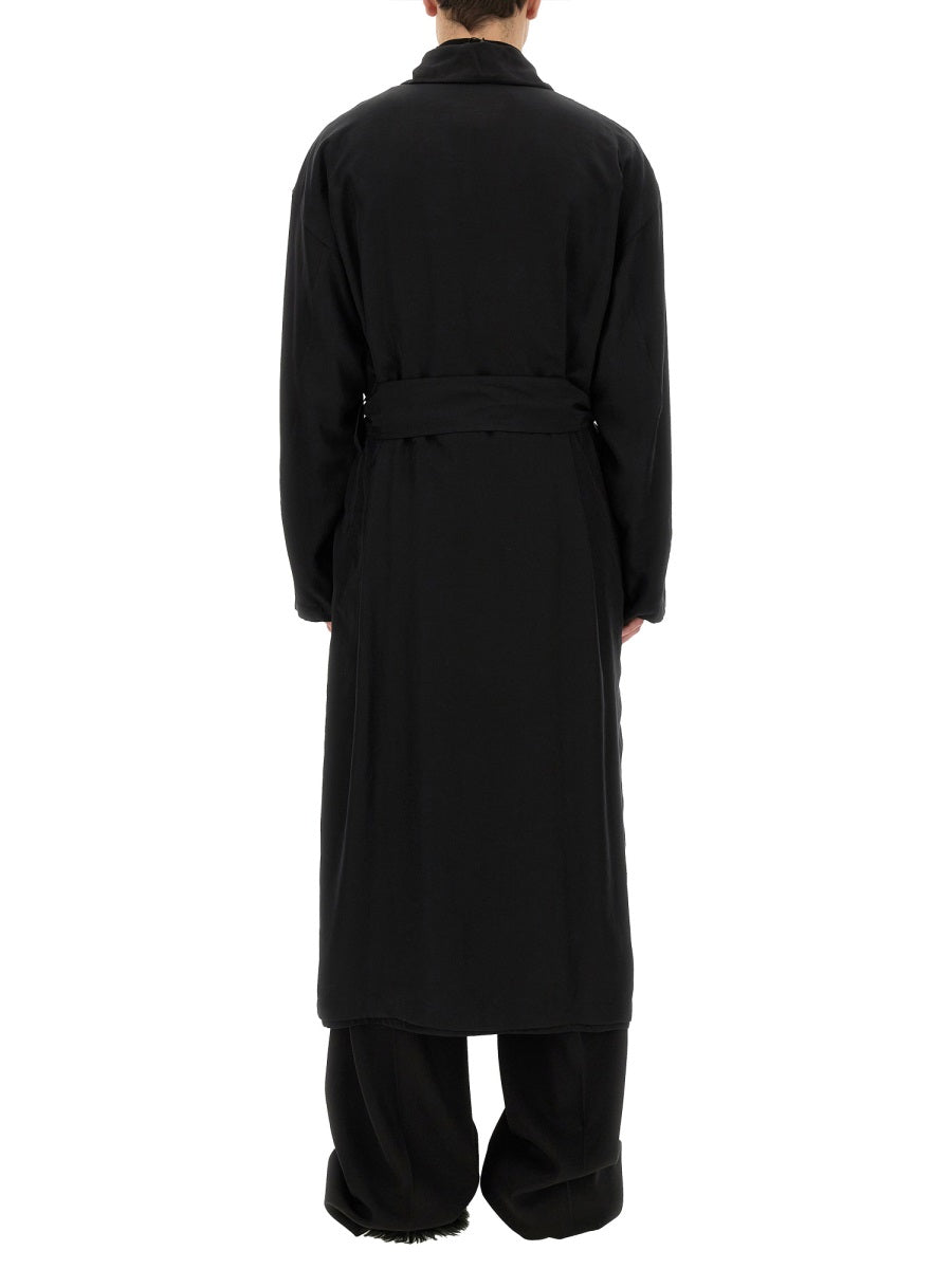 Belted Trench Coat with Structured Collar
