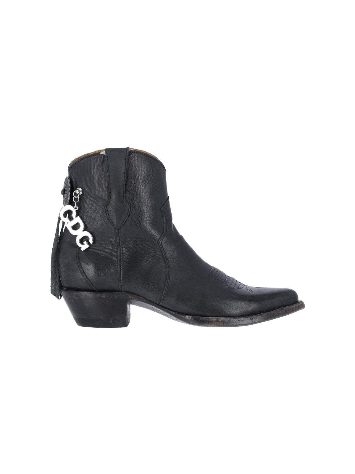 Black Pointed Toe Leather Boots