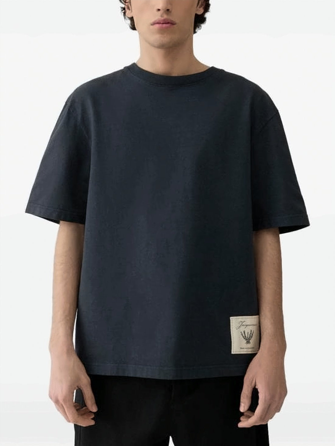 Relaxed Fit Black Cotton T-Shirt