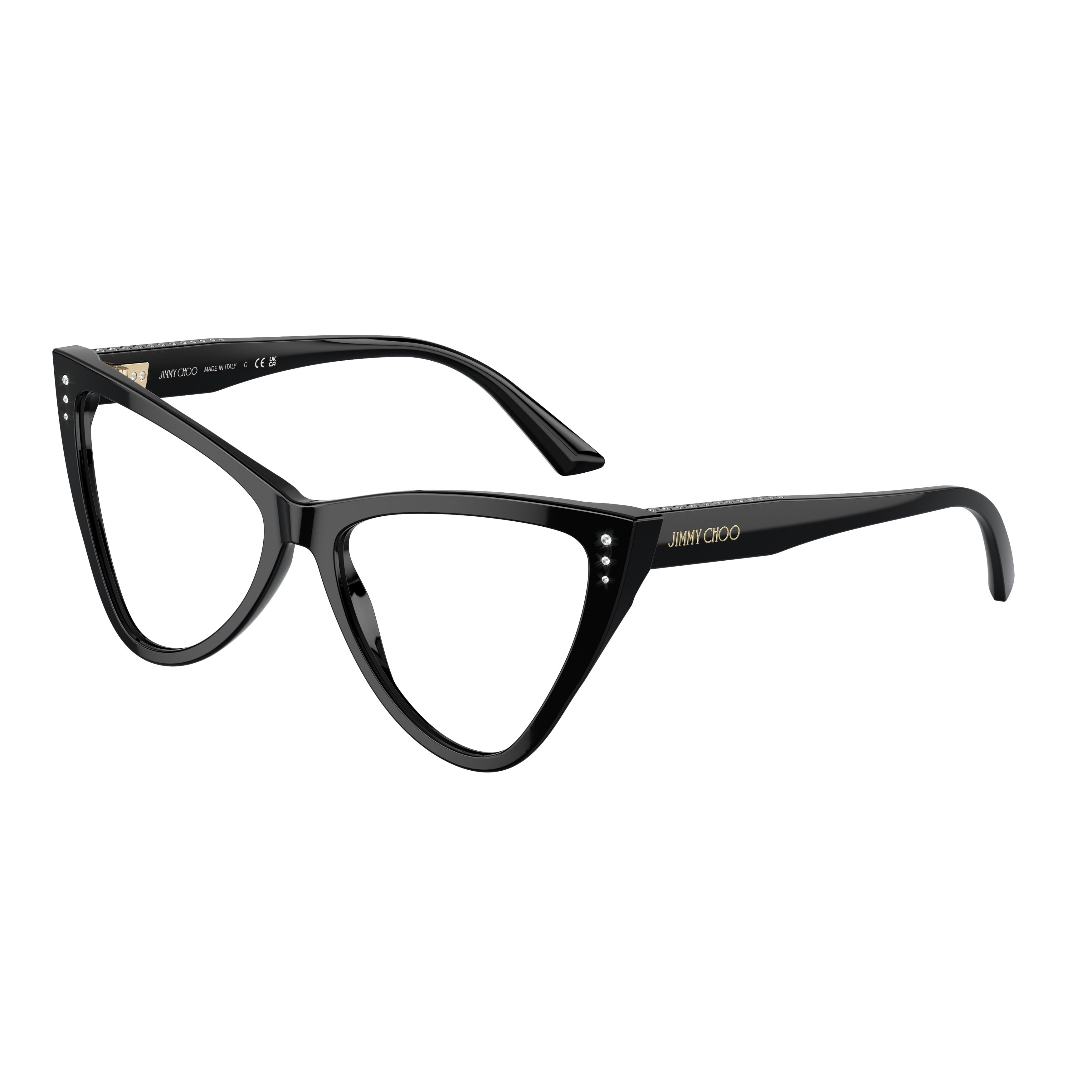0jc3004b Glossy Black Cat-Eye Eyeglasses