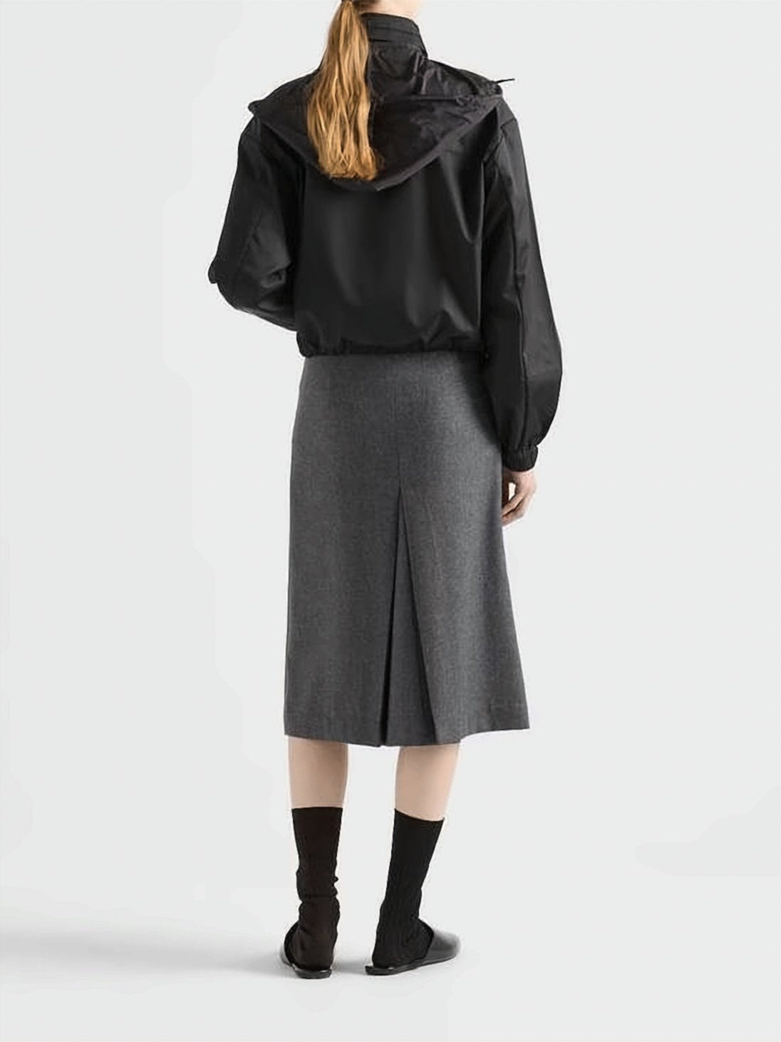 Cropped Jacket with High Collar