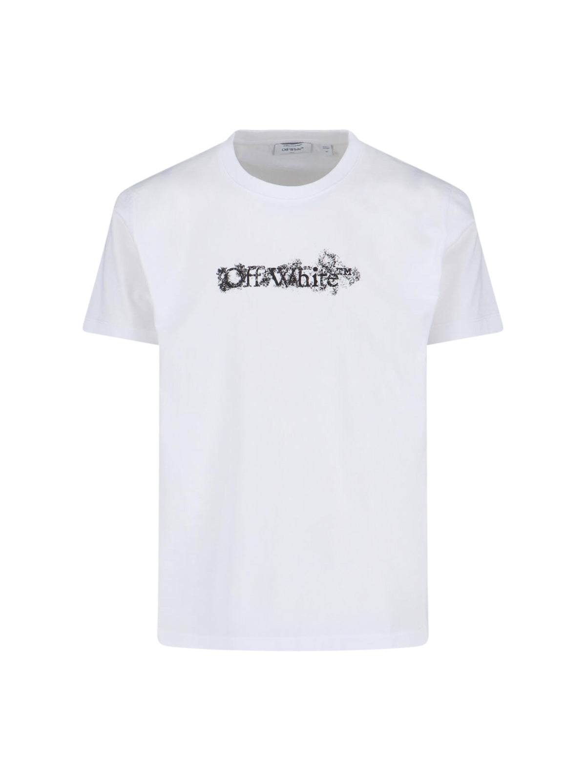 Koszulka z dekoltem crew neck i postarzanym wzorem strzały