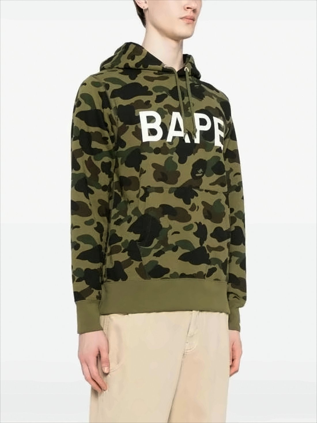 Classic Camouflage Hoodie with Bold Lettering