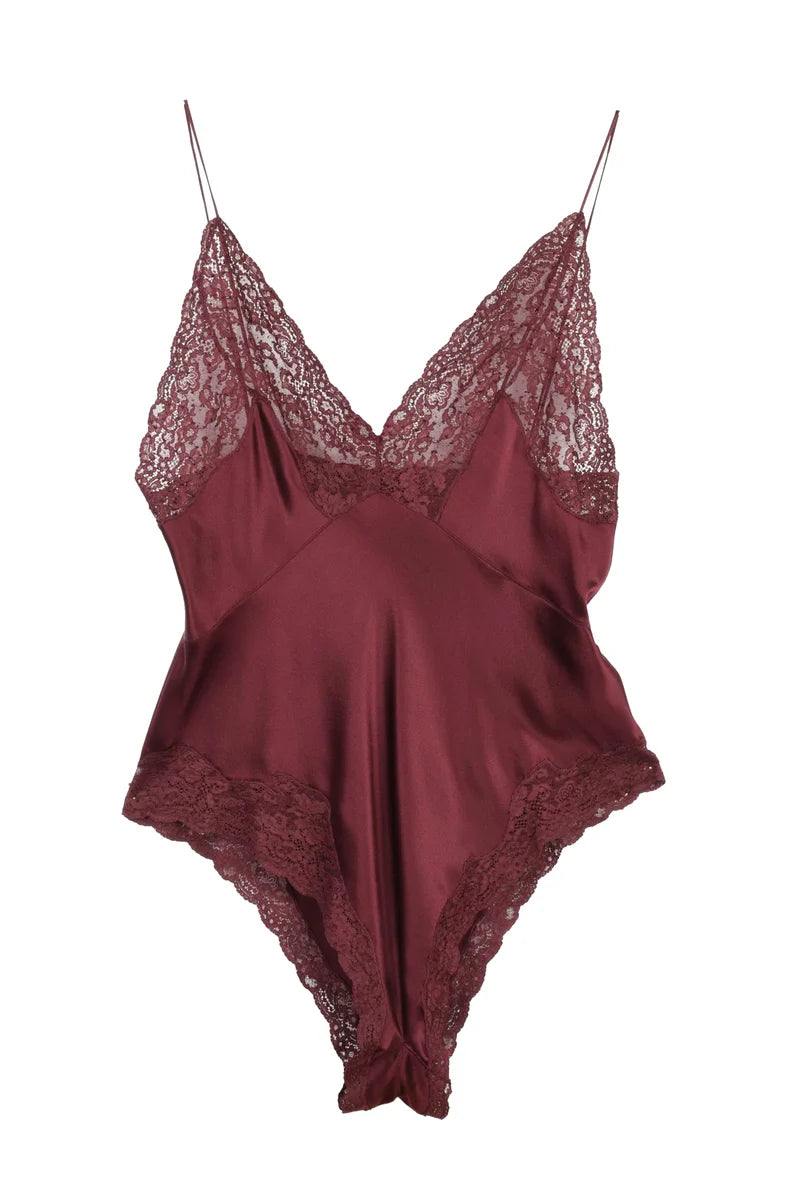 Silk Bodysuit - Brown