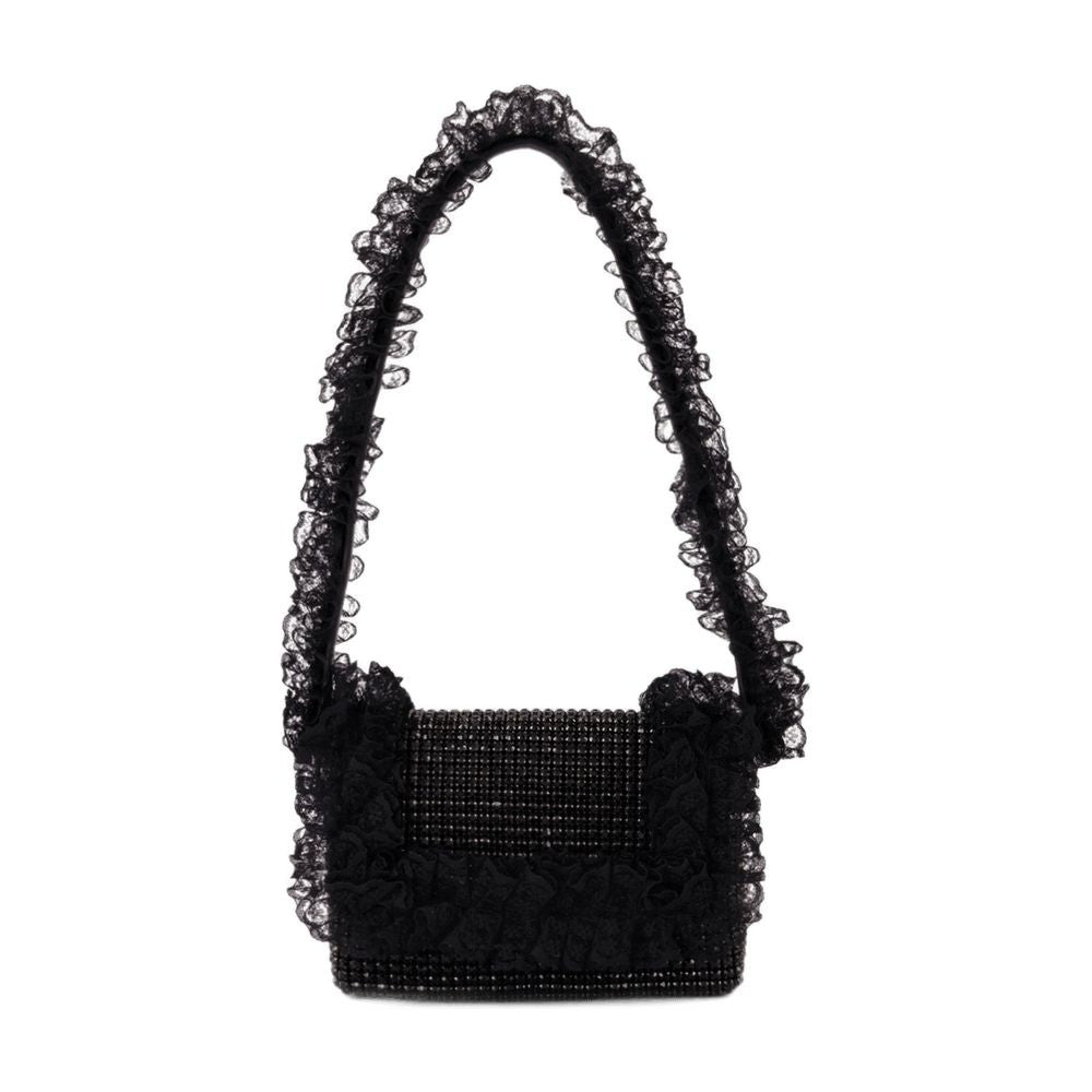 Crystal Lace Detail Bag - Synthetic - Black