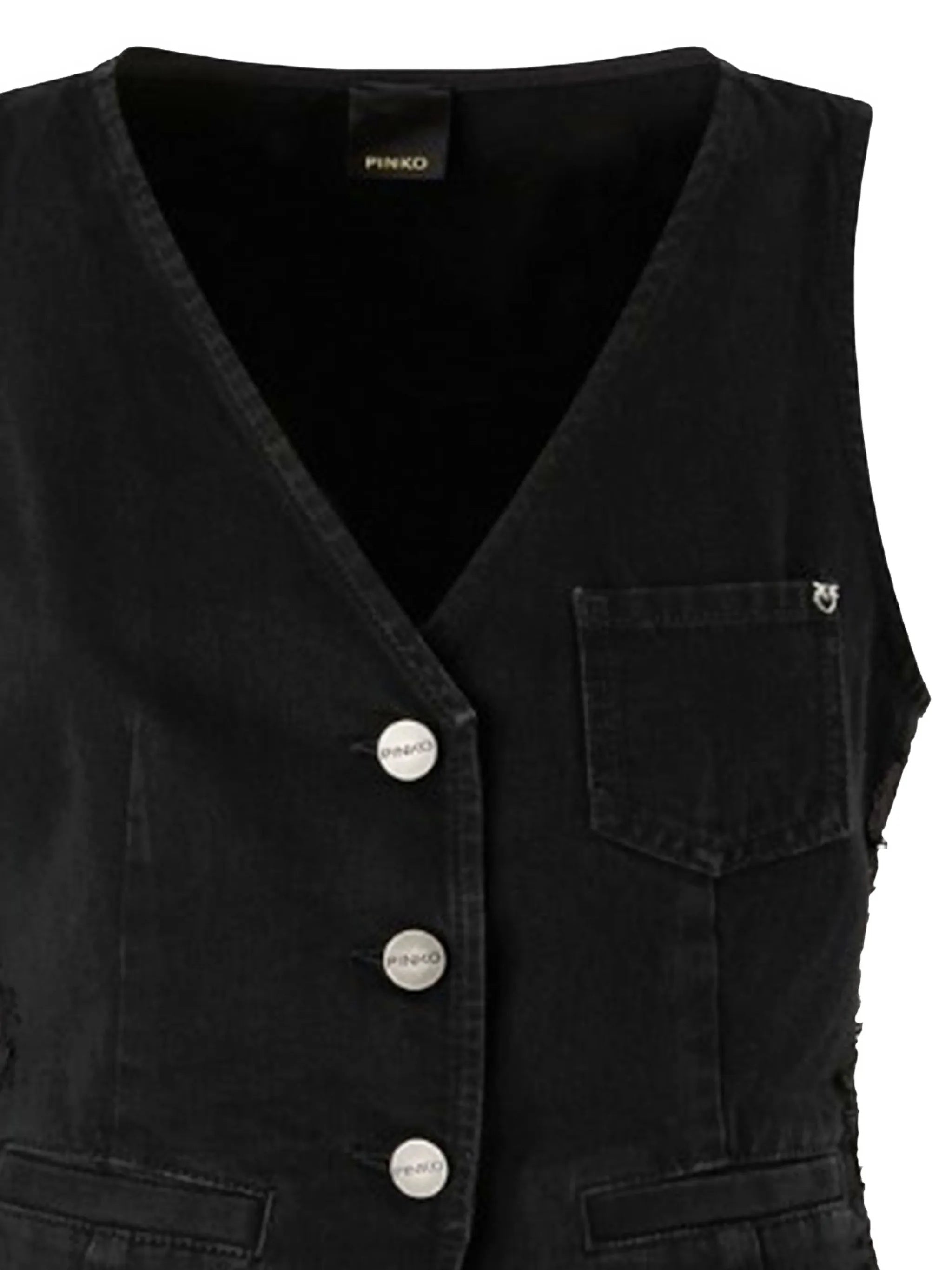 Pink Gardener Sleeveless V-Neck Fabric Vest