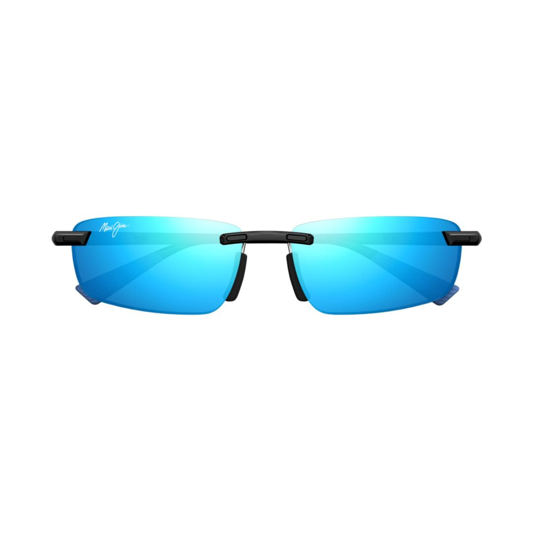 Ilikou Rimless Sunglasses with Blue Mirrored Lenses