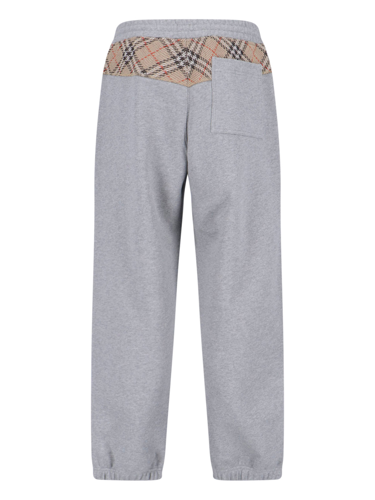 "Check" Tracksuit Bottoms In Grey Cotton