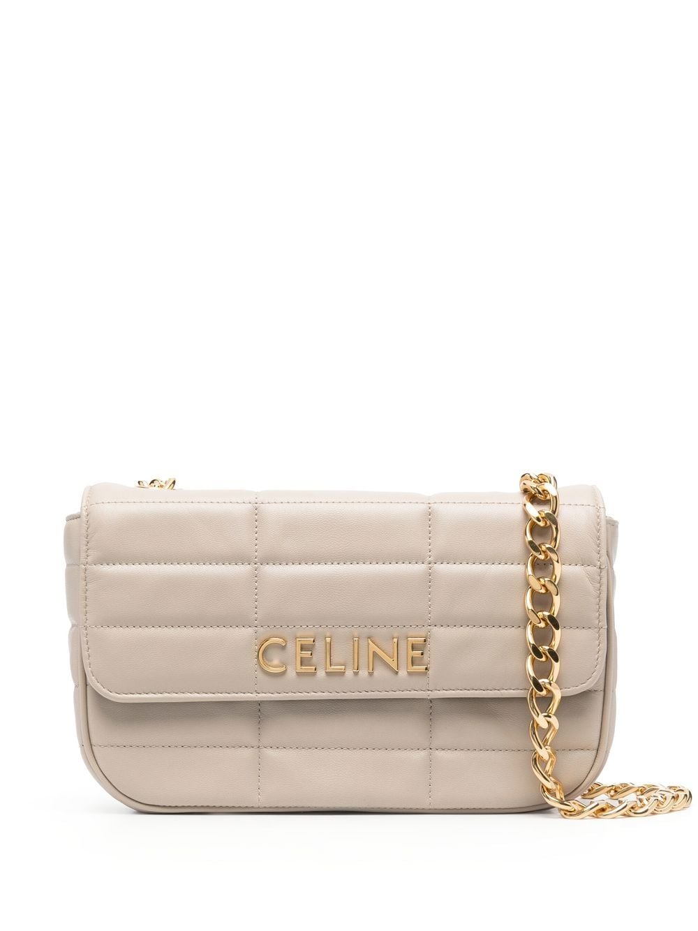 Quilted logo-plaque shoulder bag