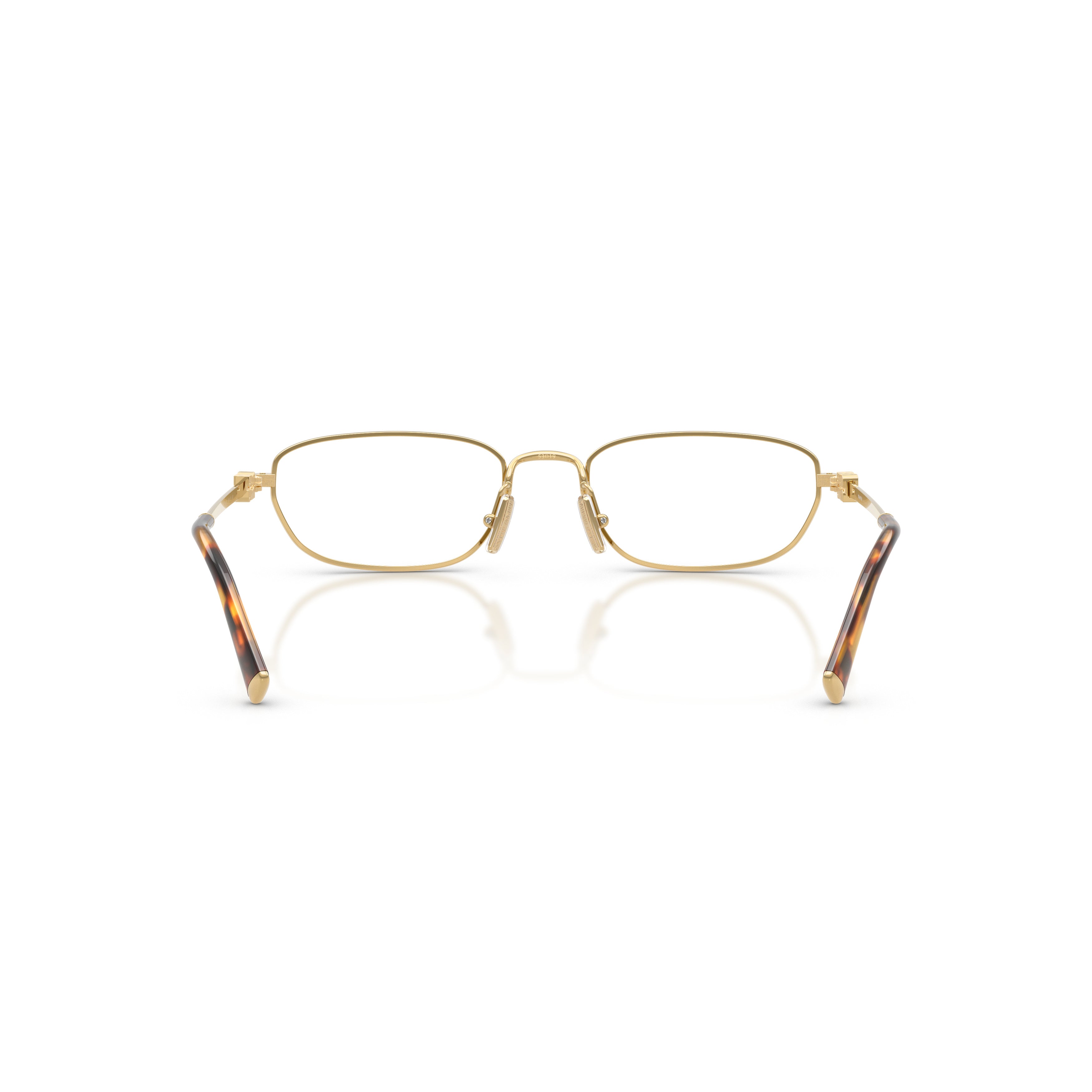 0mu 52zv Polished Gold Rectangular Metal Sunglasses