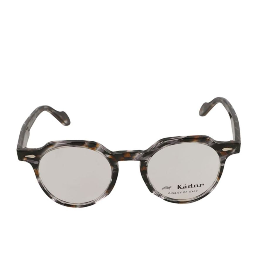 Amadeus Tortoiseshell-Patterned Round Eyeglasses with Keyhole Bridge