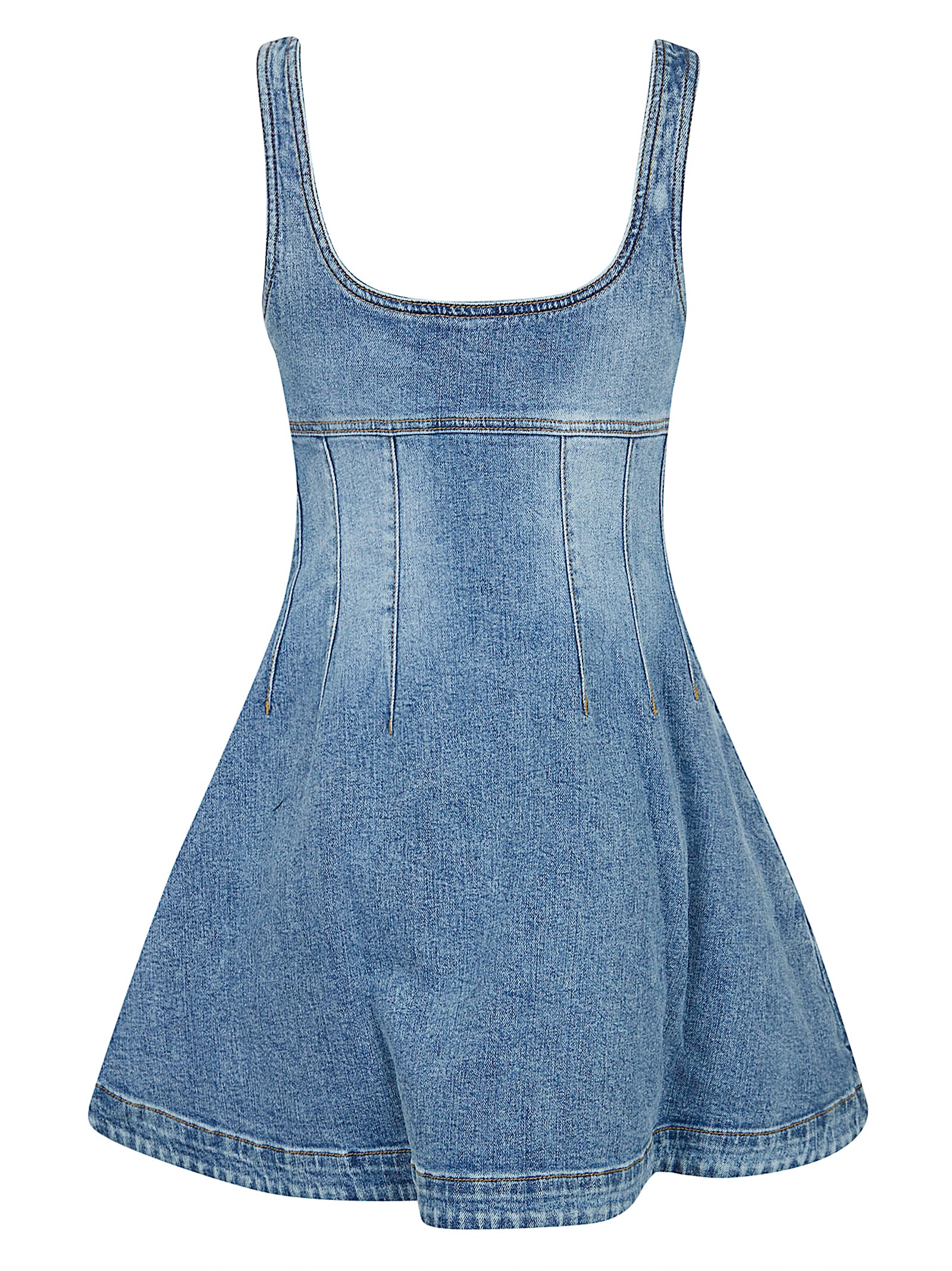 Denim Mini Dress with Corset Top