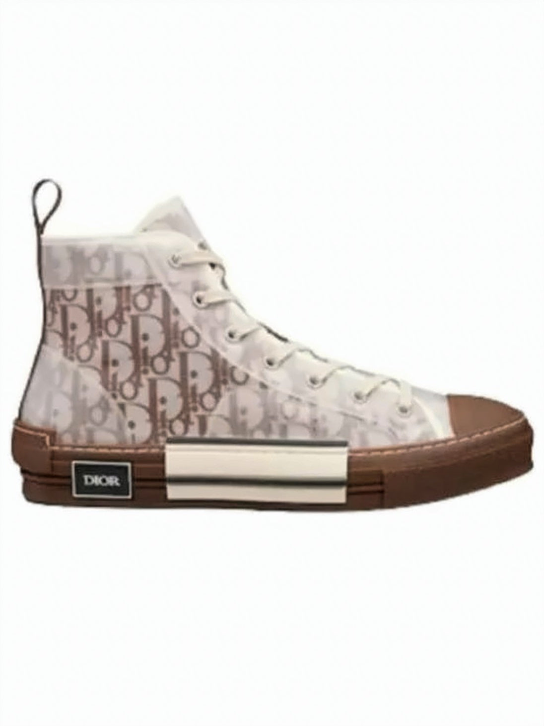 Translucent High-Top Sneaker With Monogram Pattern