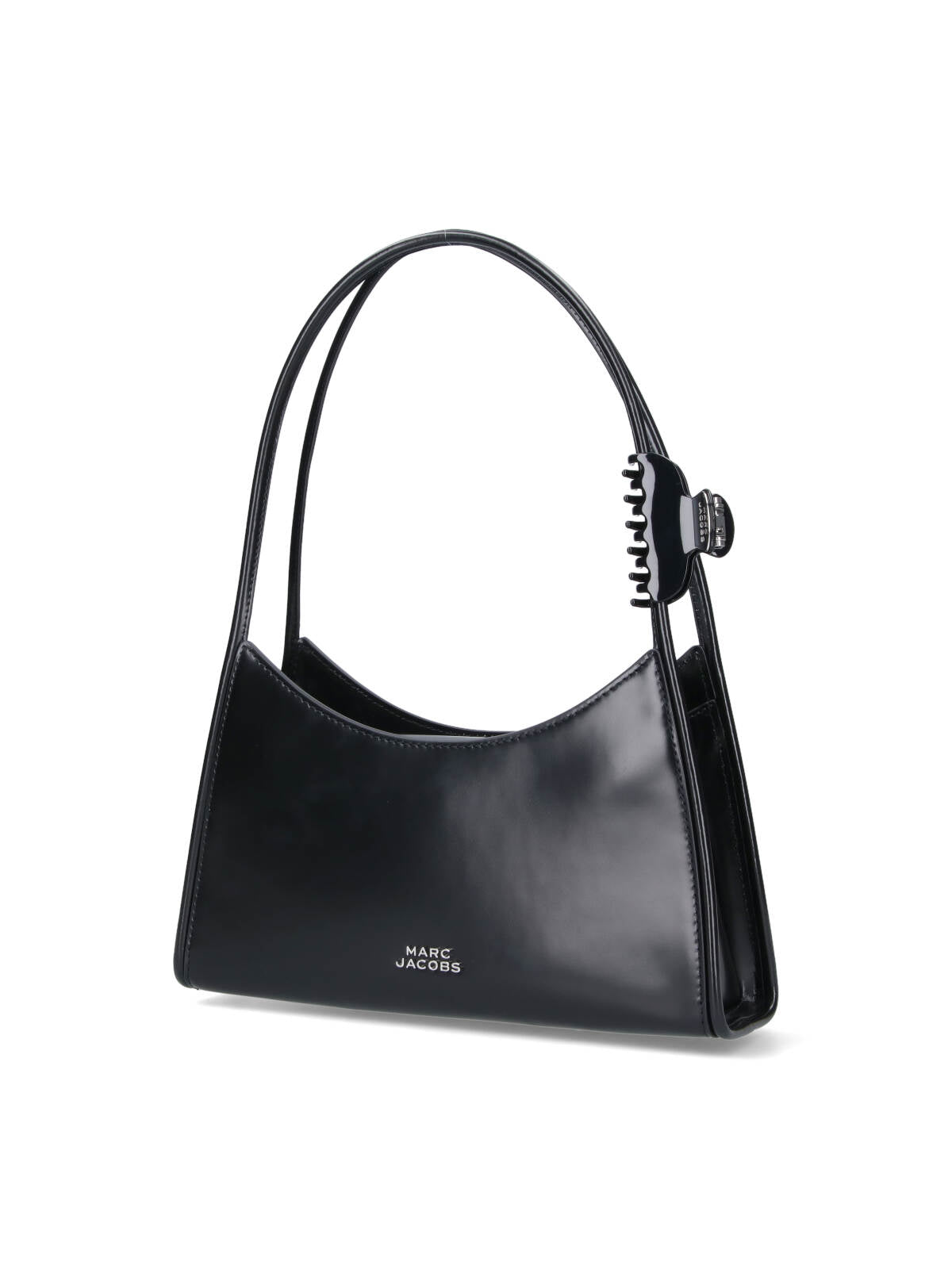Black The Claw Clip Leather Bag