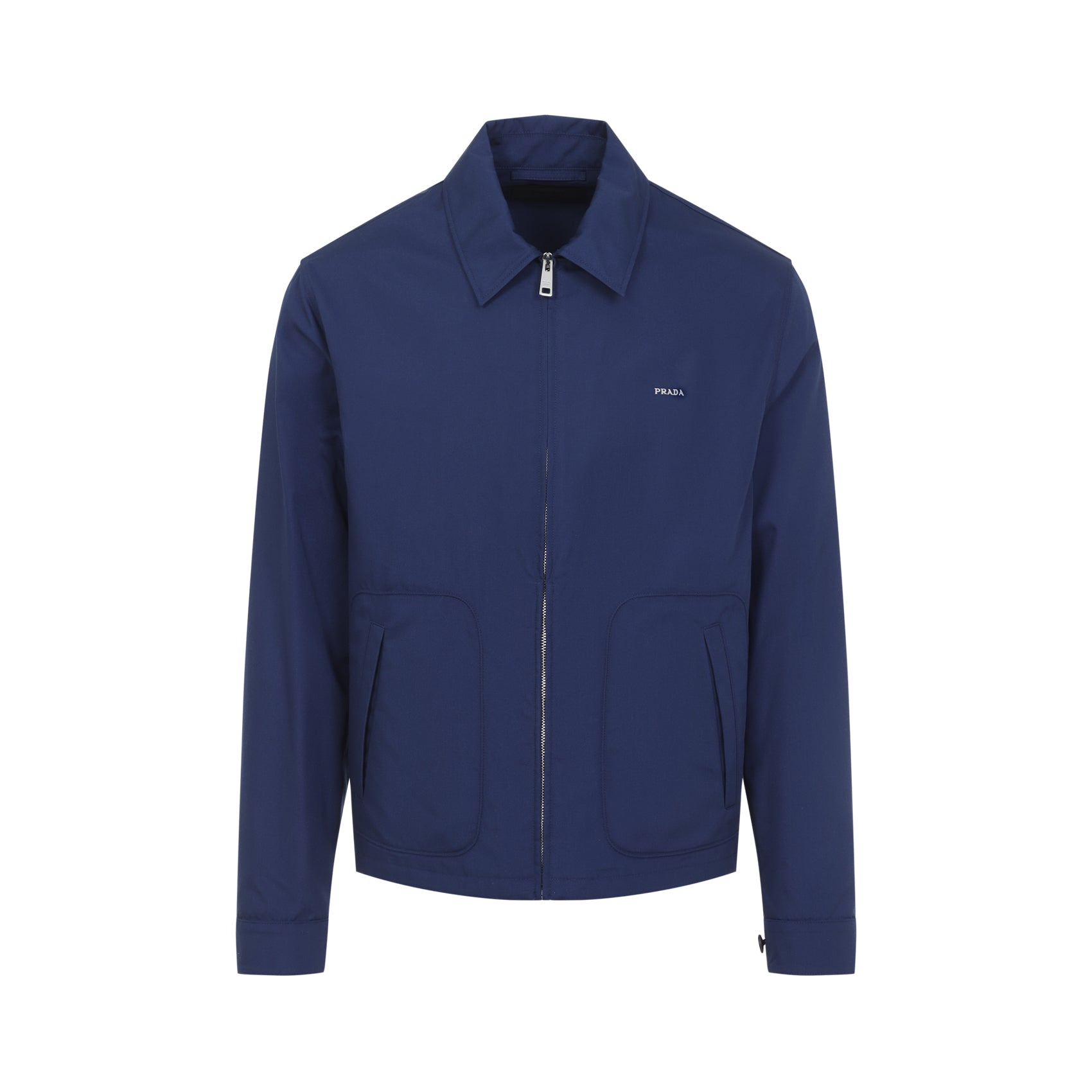 Blue Casual Jacket With Classic Collar
