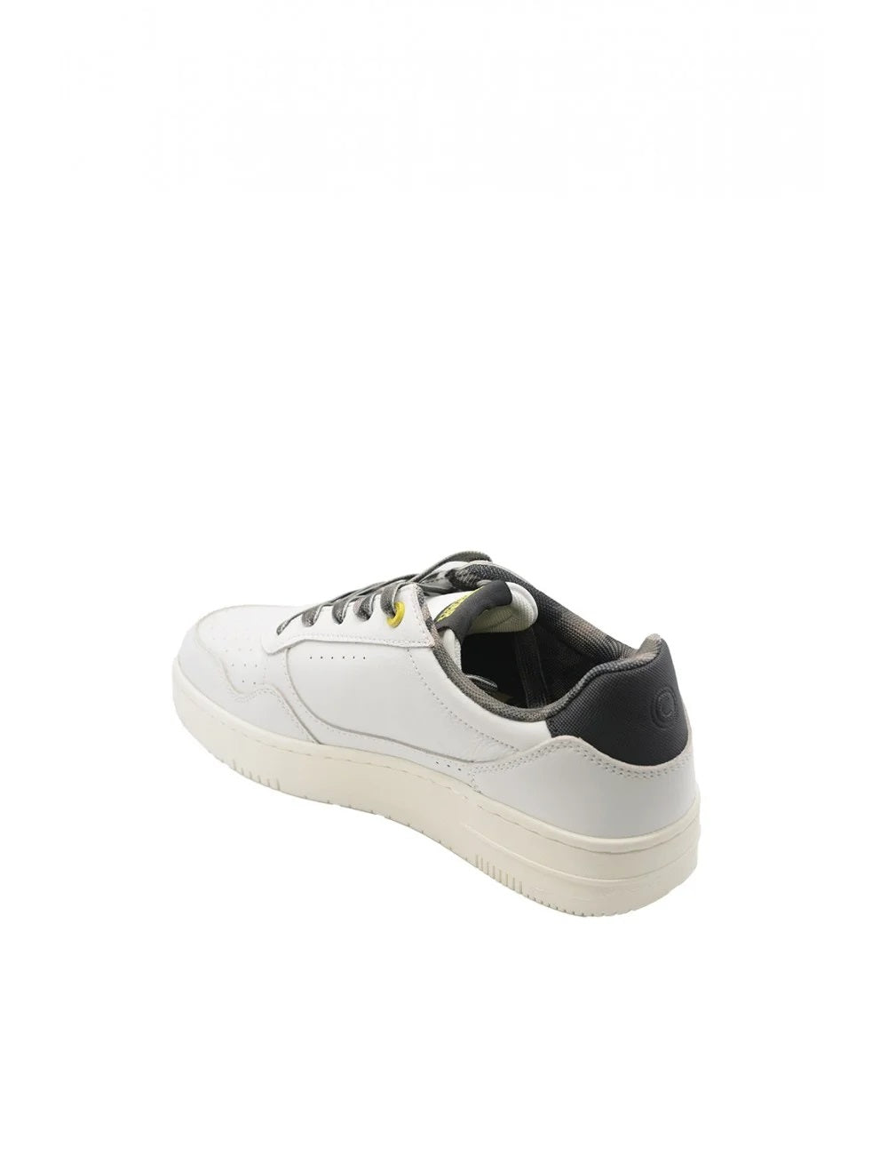 White Leather Sneakers With Camouflage Detailing