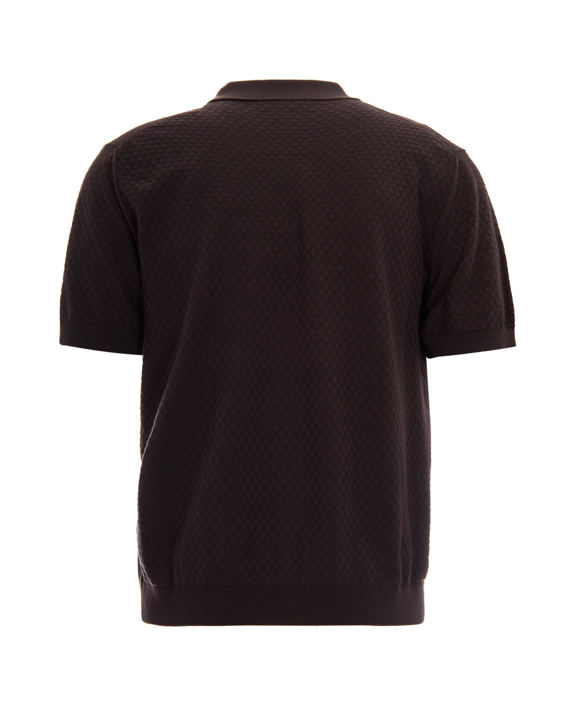 Brown Knit Polo Shirt