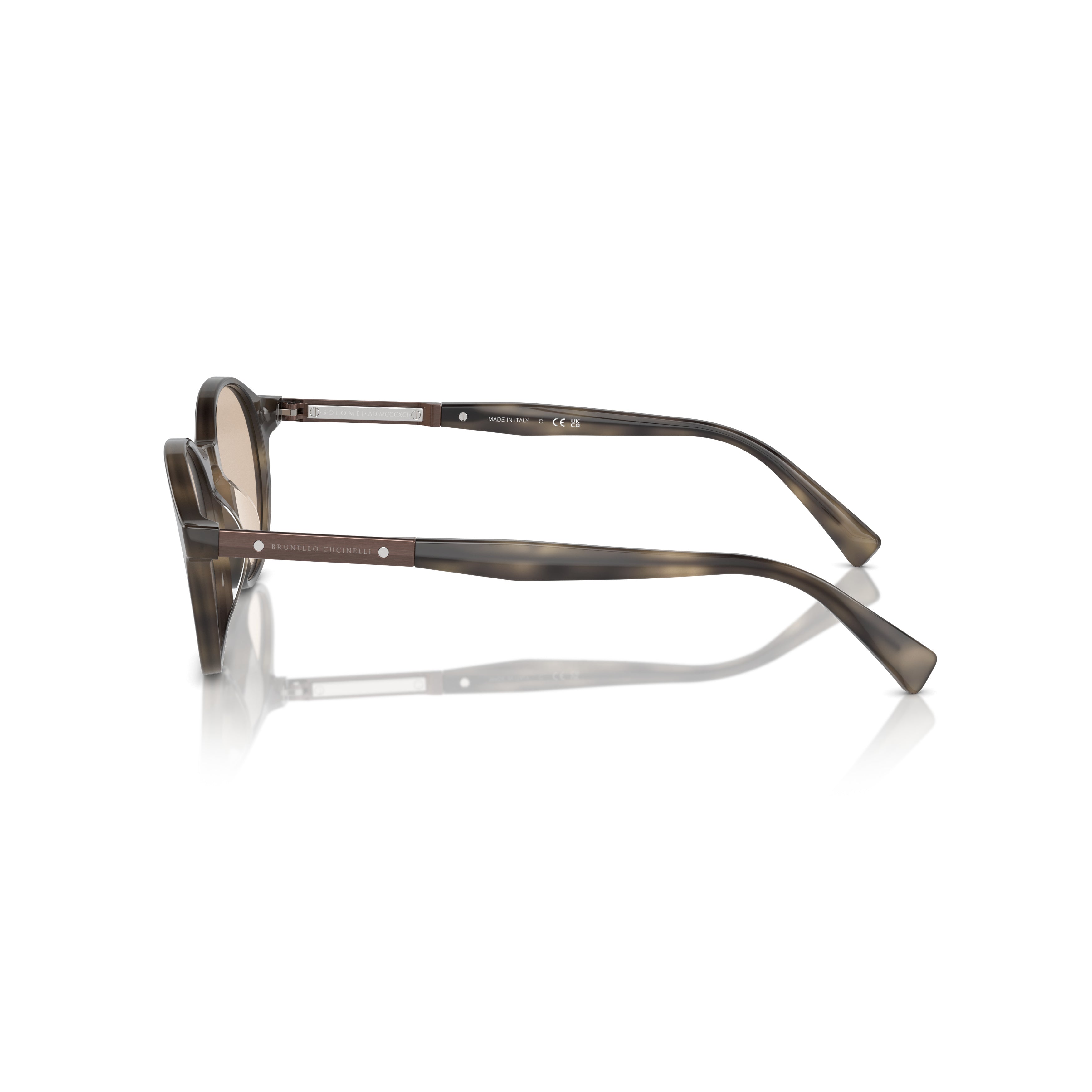 0bc3002 Rounded Acetate Sunglasses with Metallic Accents