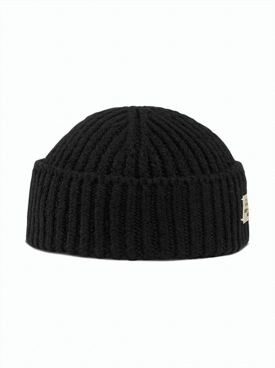 Ribbed Knit Beanie with Short Cuff
